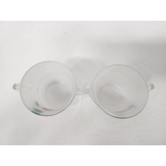 VTG Bartlett Collins Frosted Glass Strawberry Cream and Sugar Set Hand Painted - Picture 4 of 9